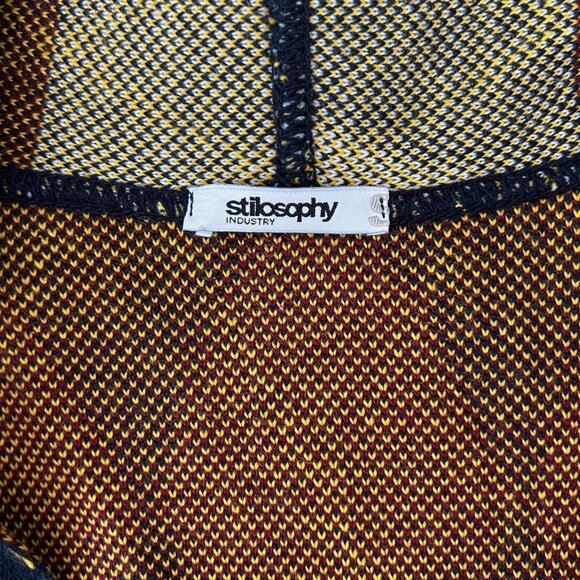 Stilosophy Industry Sweater Mens M/L Argyle Cardigan Wool Made Italy Knit Luxury - Picture 5 of 9